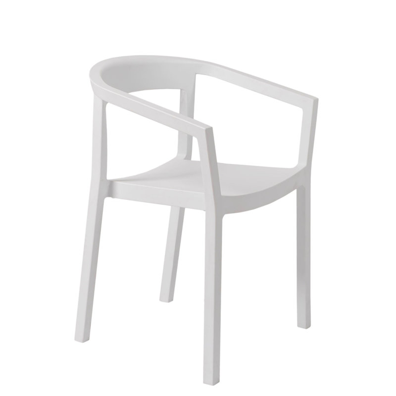 Peach Outdoor Dining Armchair, White