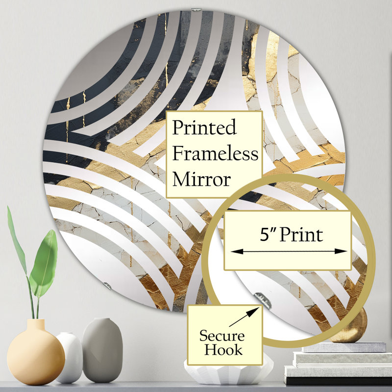 Miroir décoratif noir et doré V - Potist Baptist MIR107322 C, 23,6 po x 23,6 po