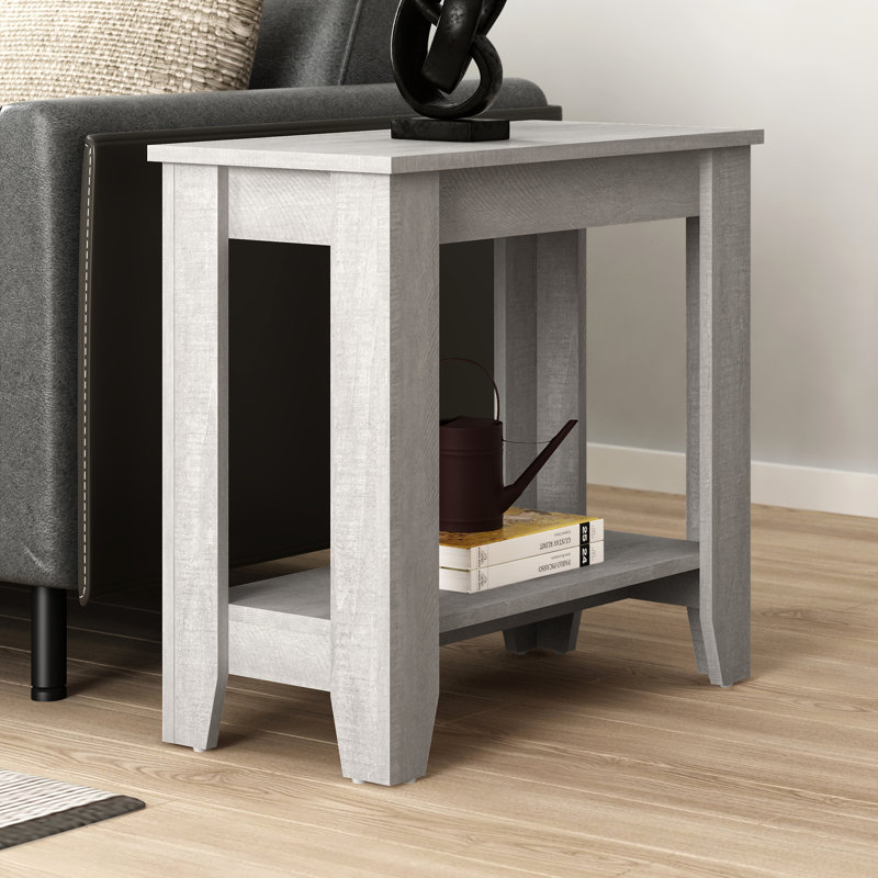 Table d'appoint Justine Basilico avec rangement, Bois blanc