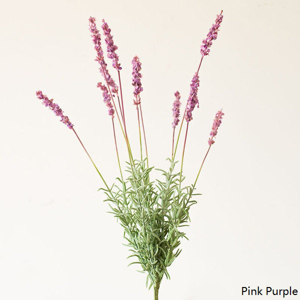 Tige de lavande provence en soie rustique, Rose / mauve, 1 tige