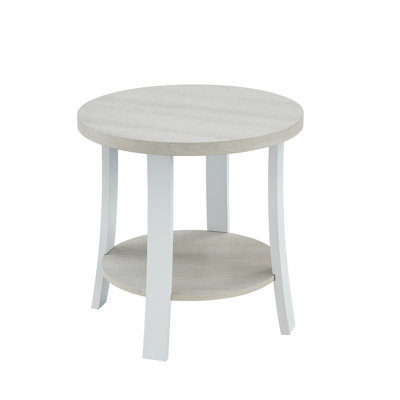 Round White Shelf Table For Home - Modern & Attractive Stylish Contemporary Living Space Enhancer