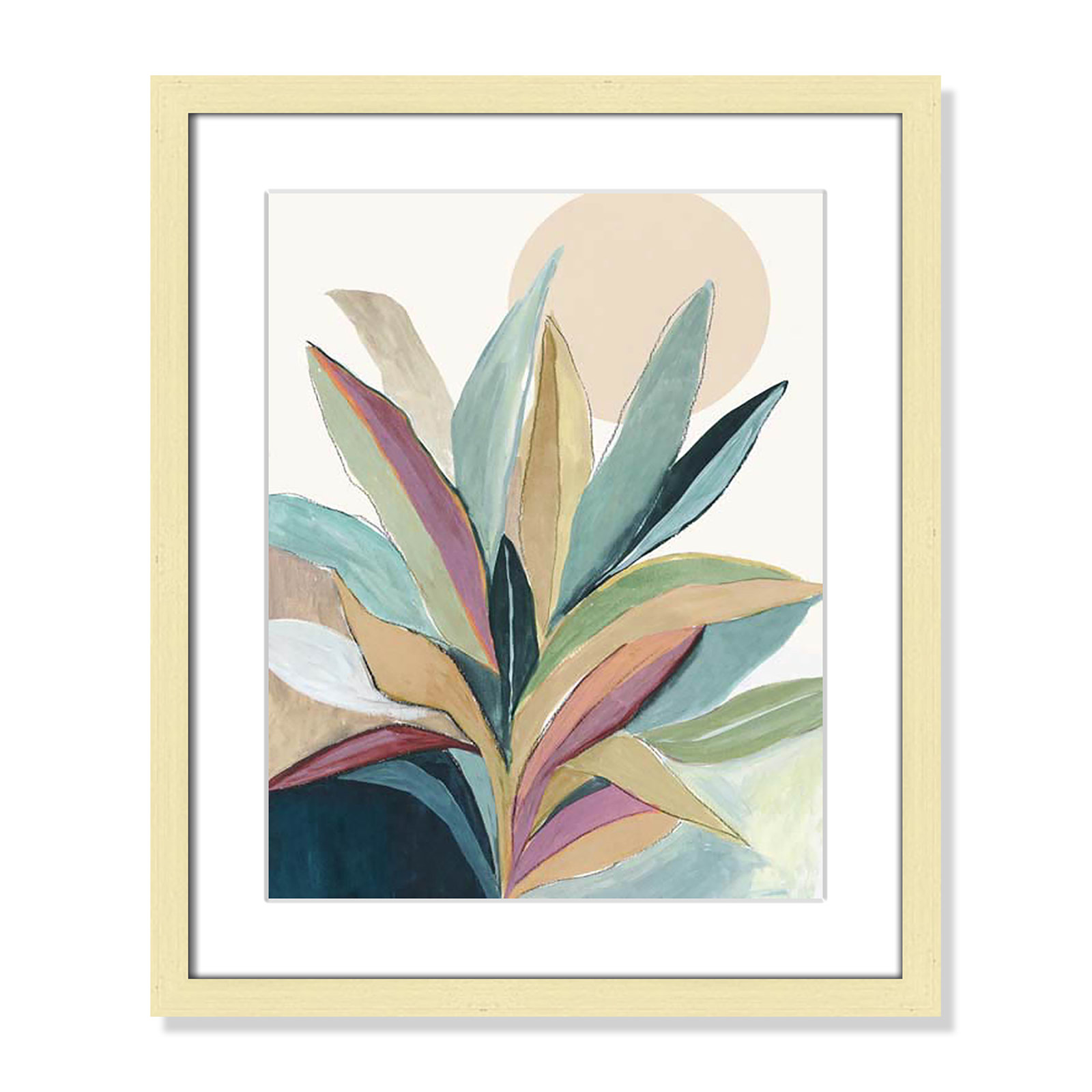 Sherbrooke Sunny Bright Leaves I by Asia Jensen Print, Yes, Gold Single Picture Frame, 19" H x 16" W x 1.25" D