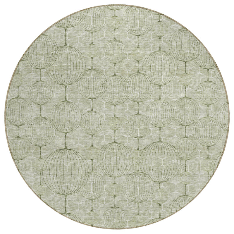 Mahaney Geometric Indoor Rug, Round 8'