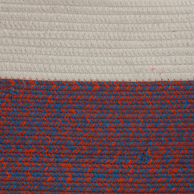 repose-pieds corde carrée Aspenson, Mélange de polyester rouge / blanc