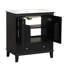 Meuble-lavabo noir 30 po avec lavabo en céramique - armoire et tiroir en bois massif et fonctionnels