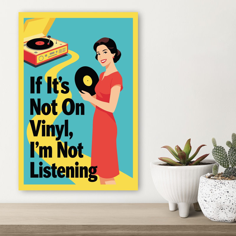 Affiche murale rétro vintage classique pour les amateurs de vinyles., H 18 po x l 12 po