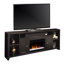 Meuble télé avec foyer électrique 84 pouces pour téléviseur de 95 po ou moins Cataldo, finition moka