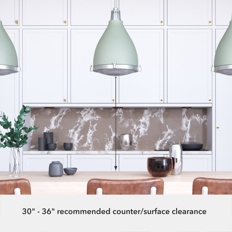 Bluff View 3 - Light Dome Pendant, Medium, Soft Sage, 3 Lights