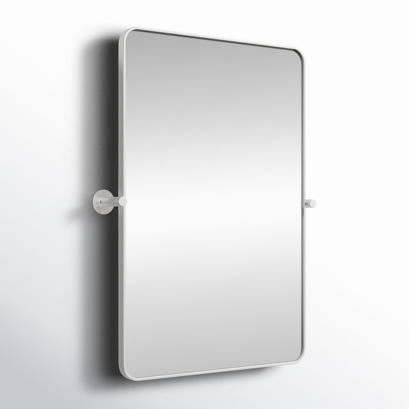 Evvie Silver Rectangular Metal Framed Wall Mirror