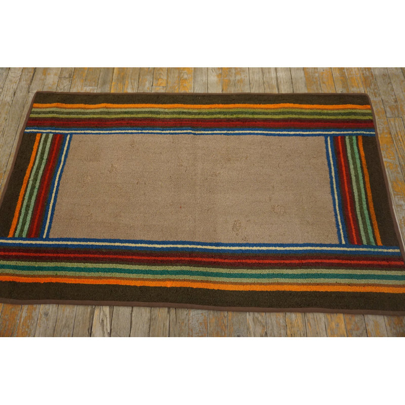 Vintage American Hooked Mid Century Modern Rug
