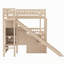 Lit superposé double au-dessus de double avec escalier de rangement, glissade et 2 tiroirs-133037869