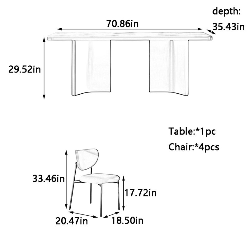 Kollman, 29.52"H x 70.86"L x 35.43"W