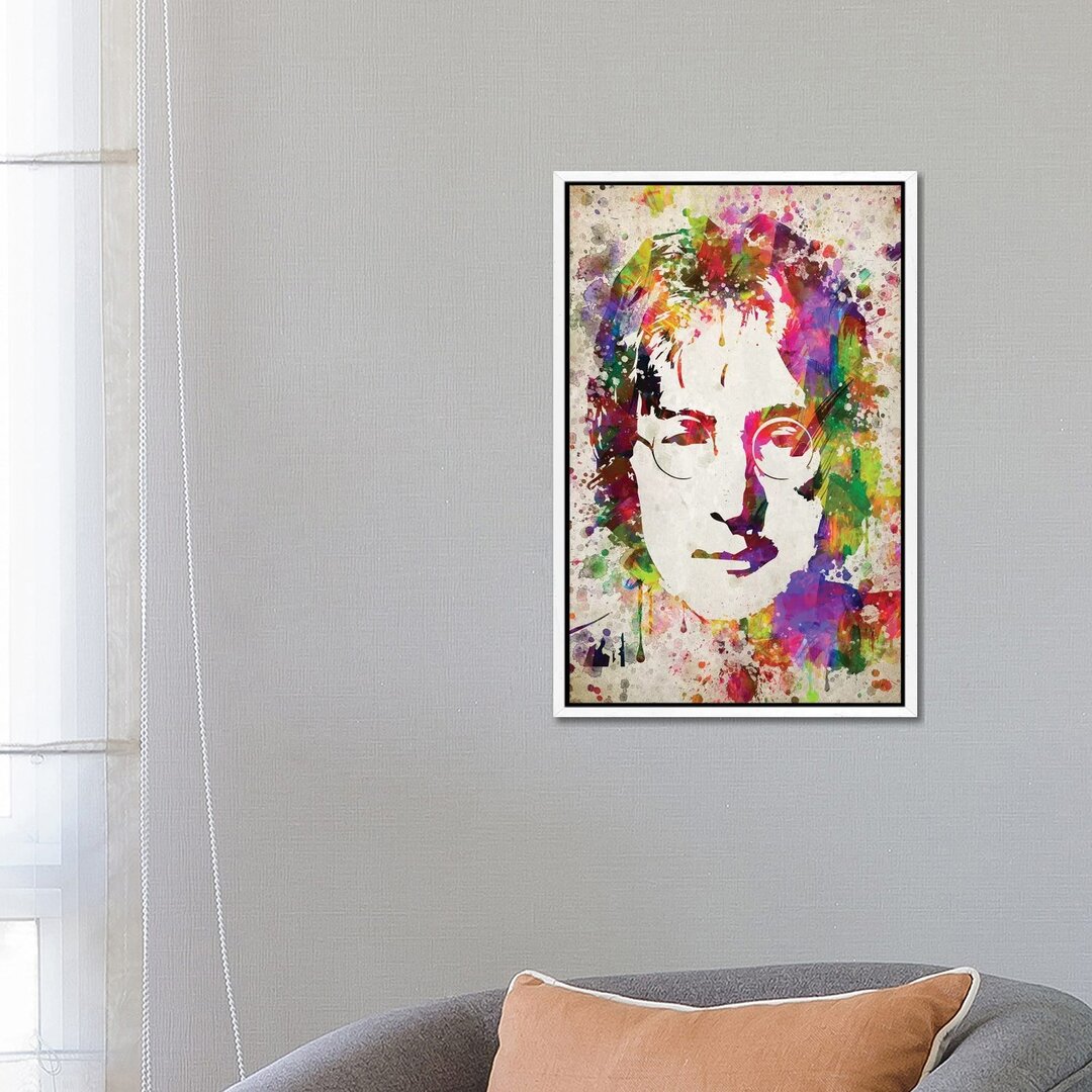 Leinwandbild - Grafikdruck „John Lennon” von Aged Pixel