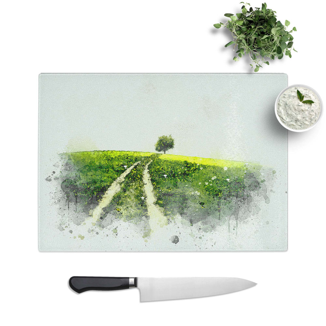 Tempered Glass Path to a Lone Tree Chopping Board