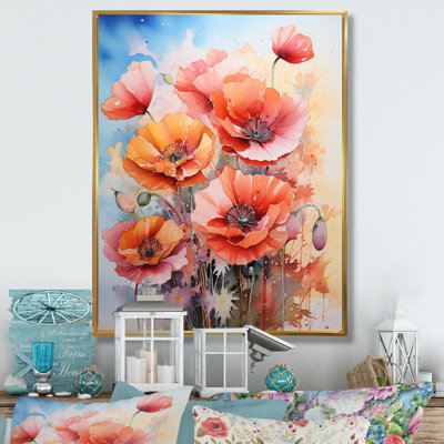 «Meadow Poppies In The», impressions murales florales et botaniques