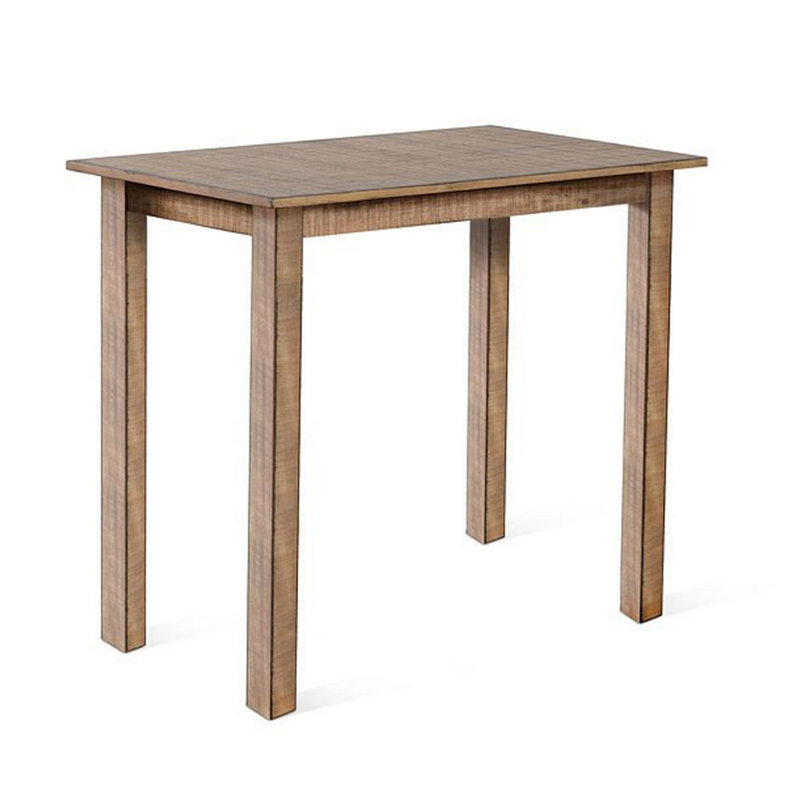 Table de salle à manger à hauteur de bar Rena | Plateau rectangulaire de 48 po | Bois d'acajou, H 36 po x L 48 po x l 24 po