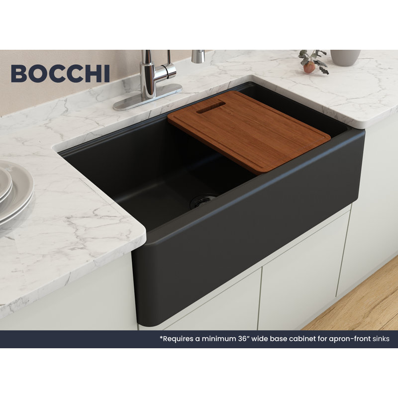 Arona 33'' L Single Basin Kitchen Sink, Matte Black