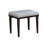1Pc Vanity W/ Stool Set Tempered Glass Top Central Mirror Storage Drawers Padded Stool Obsidian Gray Finish