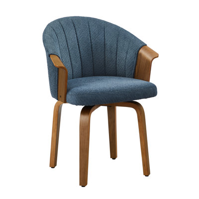 Boucle Fabric Swivel Armchair