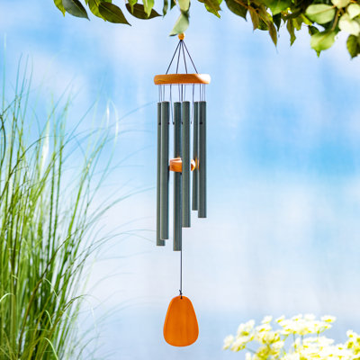 Avria Wood Top Hand-Tuned Wind Chime, Green, 29in