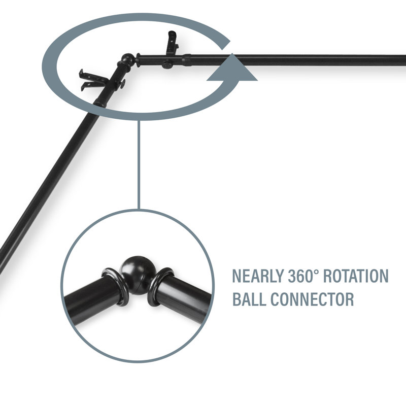 Tringle à rideaux simple Mathias, l 48 po à 84 po, Noir