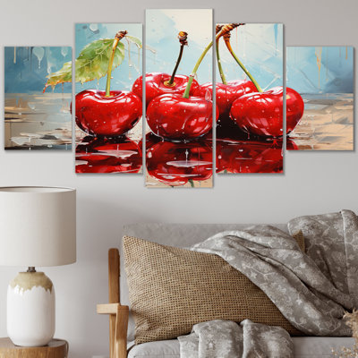 " Fruit Abstract Cherry Expressive I " 5 - Pieces