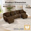 Canapé Cloud en U avec 2 repose-pieds, brun-37244776-37244783