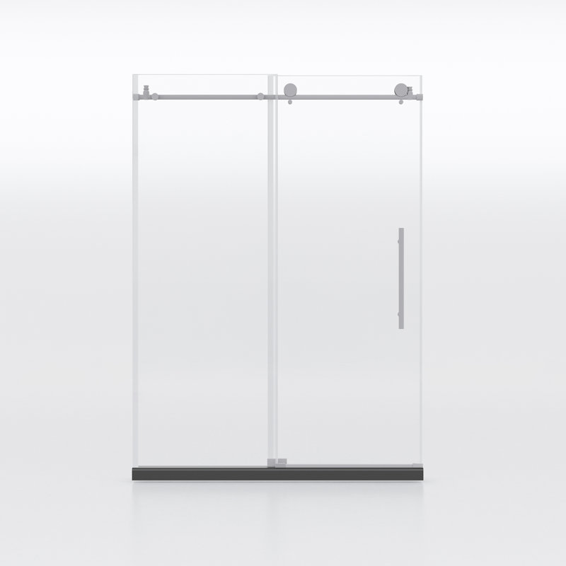 Frameless Shower Doors 60" W x 76" H with Clear Tempered Glass and Stainless Steel Hardware