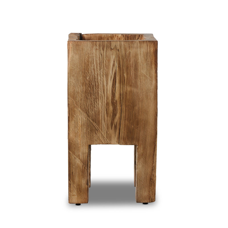 TORA Wood Planter, Burnt Reclaimed, 33" H x 18.75" W x 19.25" D