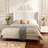 Harper Tall Headboard Upholstered Bed / 54" High Headboard / Elegant Simplicity  / No Box Spring Needed / Easy Assembly / Queen-376037134