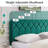 (Set of 2) Green Twin Size Upholstered Platform Bed Frame with Adjustable Headboard, No Box Spring Needed-1576754663