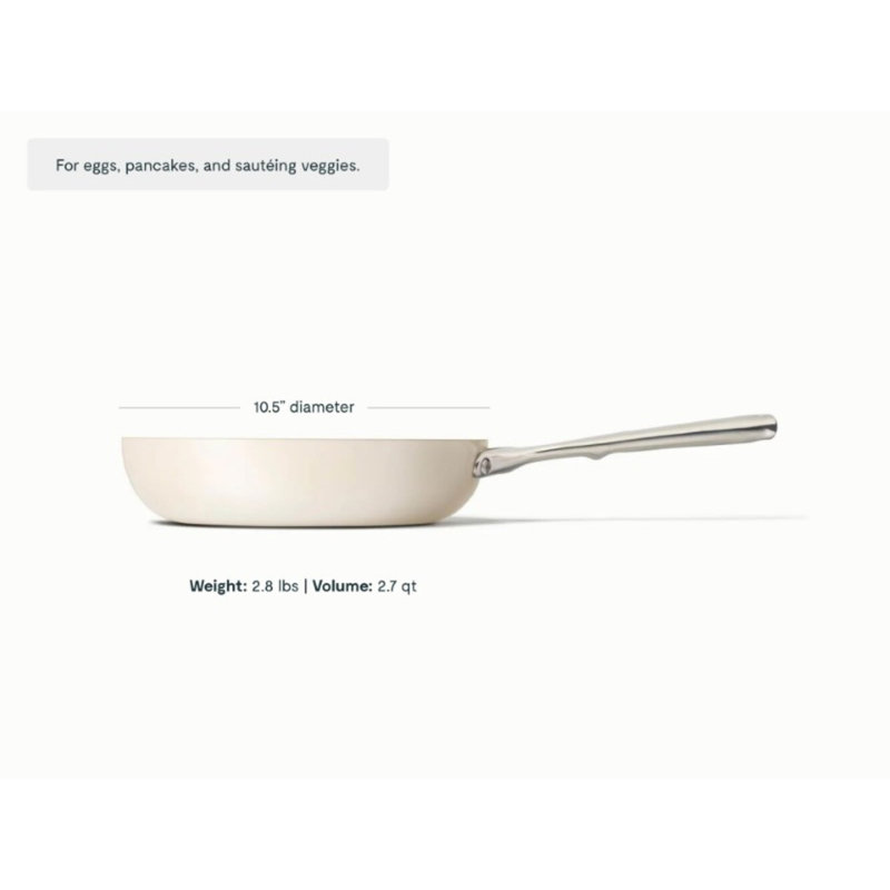 Caraway Nonstick Ceramic Fry Pan, 10.5", Cream