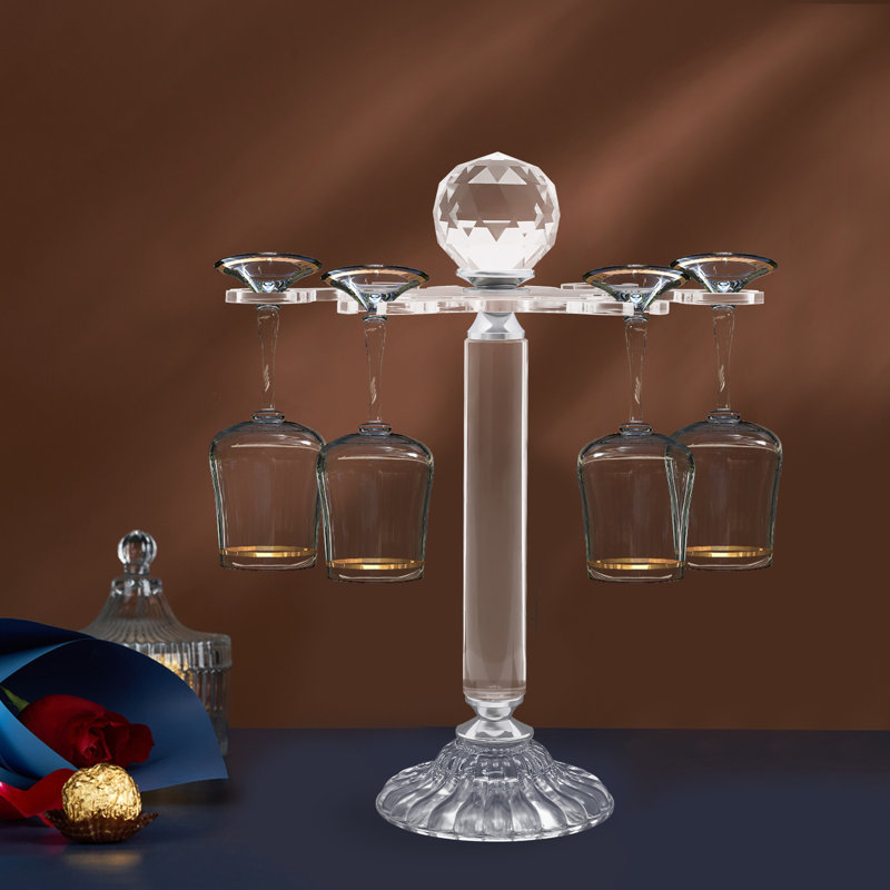Support à verres à vin de table transparent