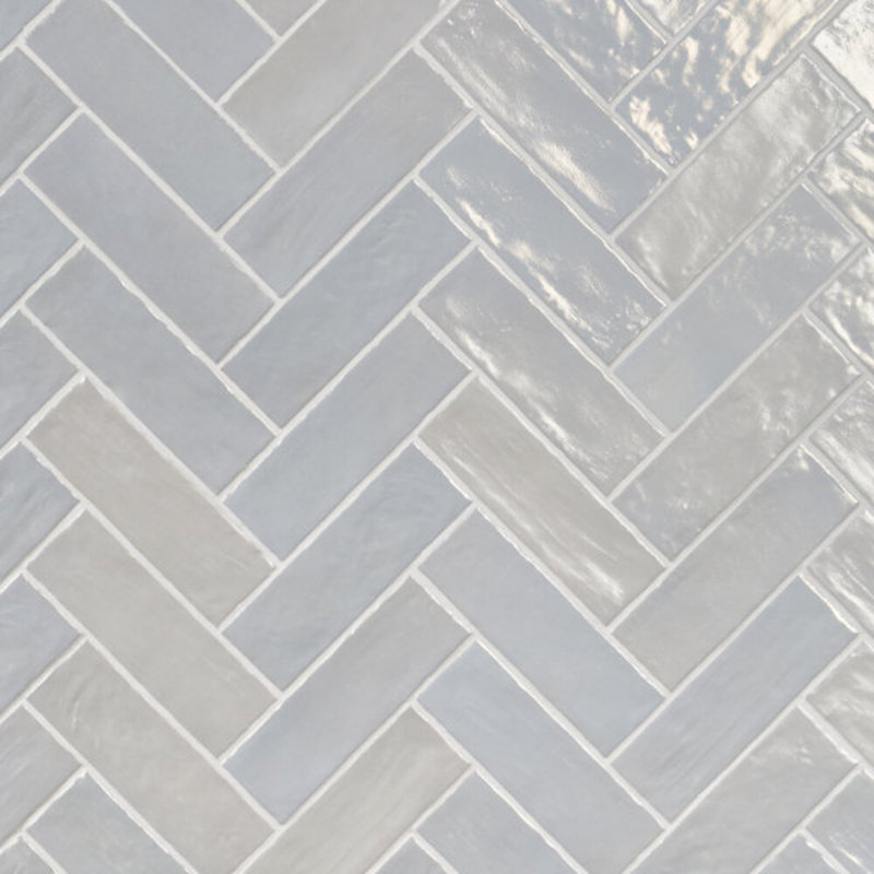 Montauk 2x8 Mixed Finish Ceramic Tile, Sky Blue
