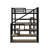 Full Size Metal Loft Bed With Staircase,Desk And Shelves