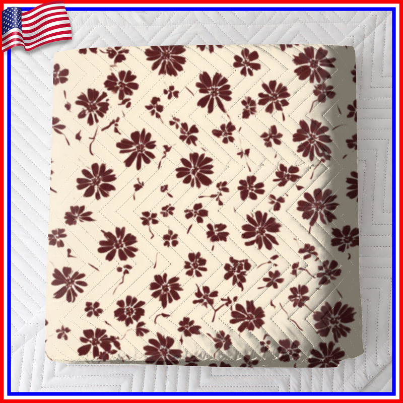 Couvre-lit matelassé beige à motif floral toutes tailles, Grand lit