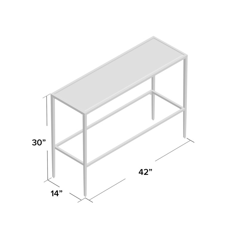 Edmont 42'' Glass Top Console Table