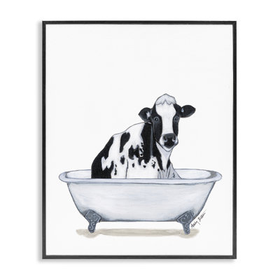 Cow in Tub Sketch Giclee Art by Ashley Justice