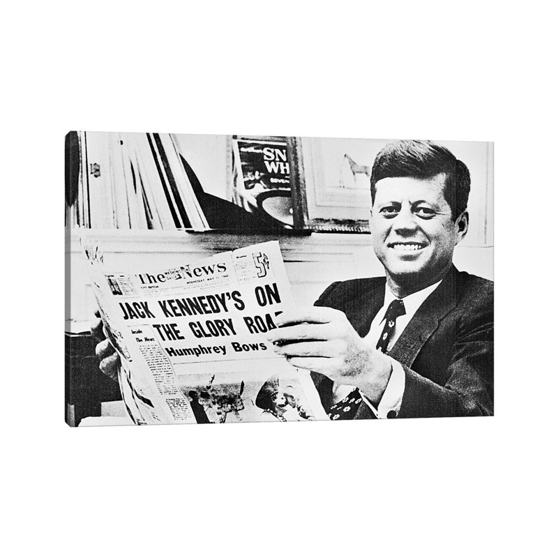 John F Kennedy - Wrapped Canvas Print
