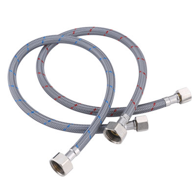 Faucet Supply Lines, 20" Length Bathroom Kitchen Faucet Connector Braided Nylon Water Supply Line 3/8" Comp X 1/2" FIP 2Pcs (1 Pair)