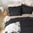 Andency Oversized King Ruffle Comforter Set 120x120, 3 Pieces Black Lightweight Fluffy Super King Bedding Set, Shabby Chic Famhouse All Season Bed Set for Girls Women-124610468-124610434