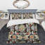 Green Flower Patchwork - Ensemble de housse de couette abstrait - Microfibre de polyester-1233769829
