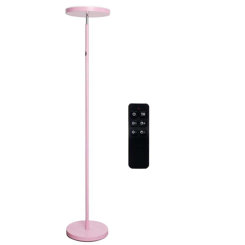 Lampadaire DEL pliable Glam Pink à 90°, 30 W, 3000 lm, ultra-lumineux, avec télécommande, variation progressive de l'intensité et de la température de couleur. Lampe haute moderne.