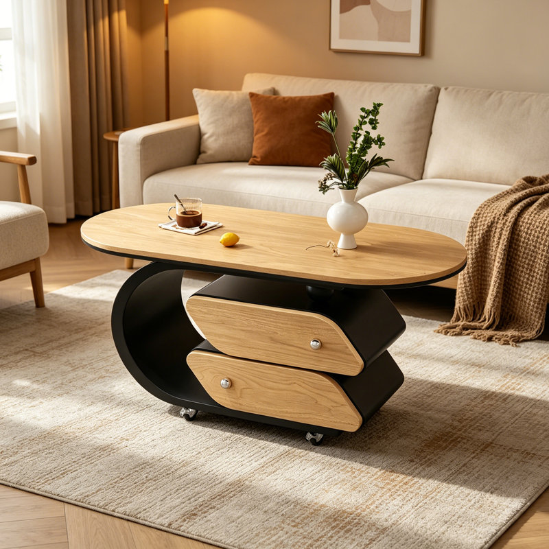 Razo, 19.68" H x 35.43" W x 17.71" D, Naturel/noir
