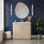 Meuble-lavabo sur pied 36 po avec lavabo en céramique, coins arrondis et conception sans poignée
