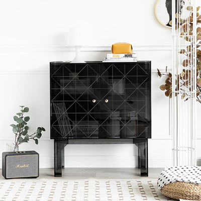Modern Luxury Double-Door Acrylic Accent Cabinet