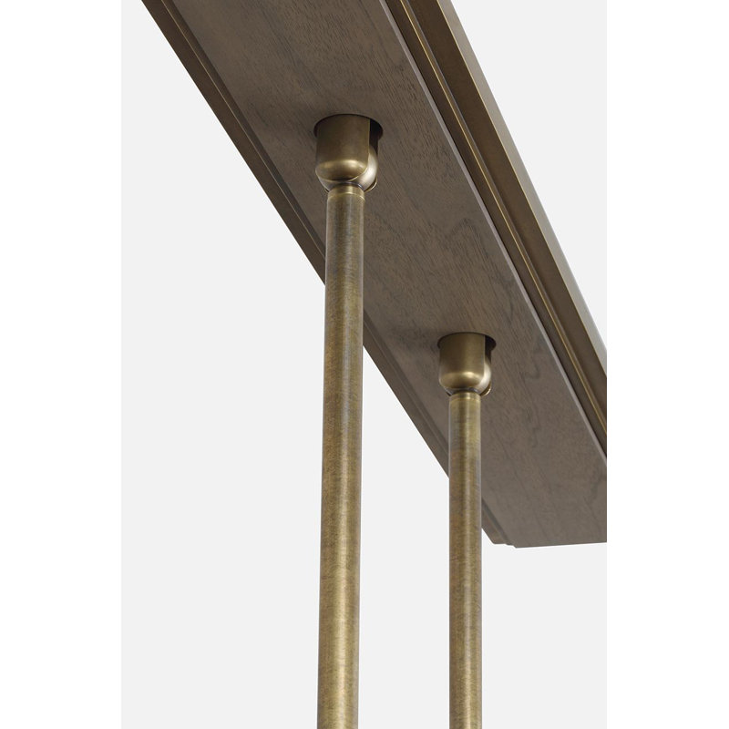 Anne-Marie Barton Remi 60" Linear Pendant, Mottled Brass and Warm Walnut