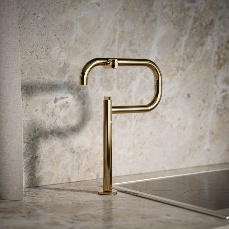 Components Deck-Mount Pot Filler, Vibrant French Gold