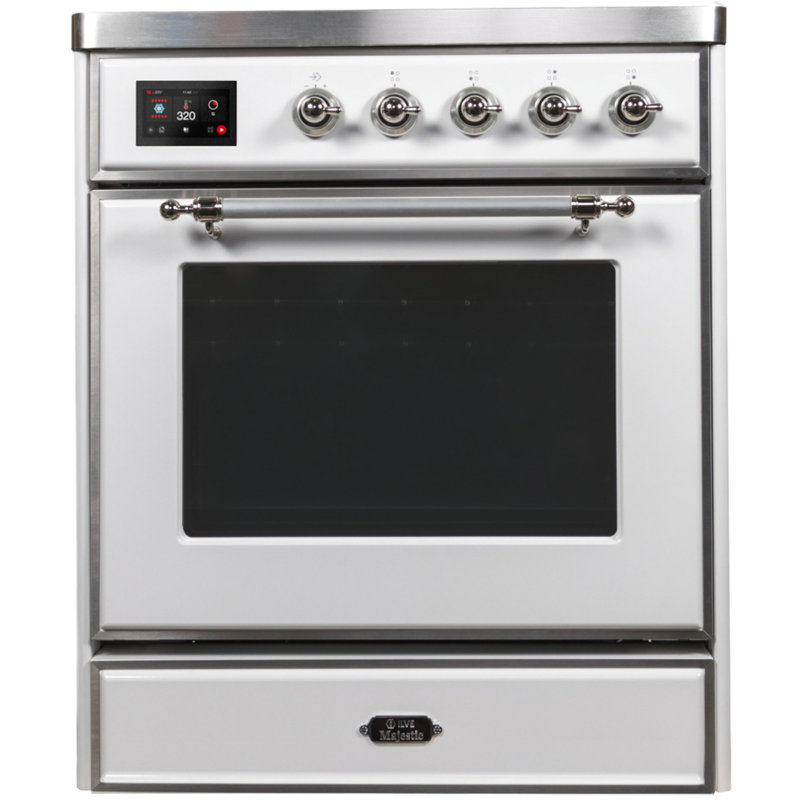Majestic II 30" 4 cu. ft. Freestanding Electric Range, White/Chrome