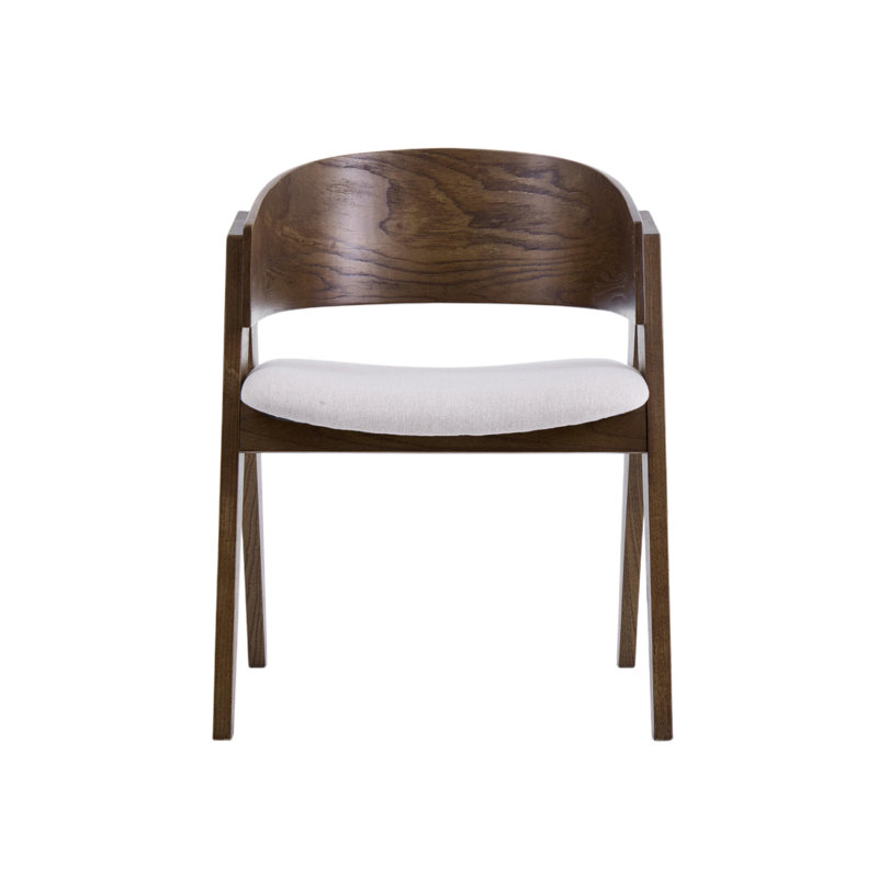 Ardena Walnut Effect Solid Wood Dining Chair, Light Brown